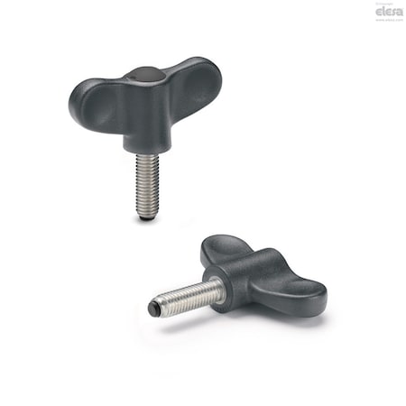 Elesa Thumb Screw, M10-30 Thread Size, Wing, 303 Stainless Steel, 36 mm Head Ht, 30 mm Lg EWN-SST-p-P